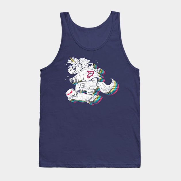 Rainbow Skate Unicorn  - Cute Sparkle Skater Xmas Gift Tank Top by eduely